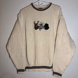 Croft & Barrow Cream Crewneck Sweater with Textured Knit